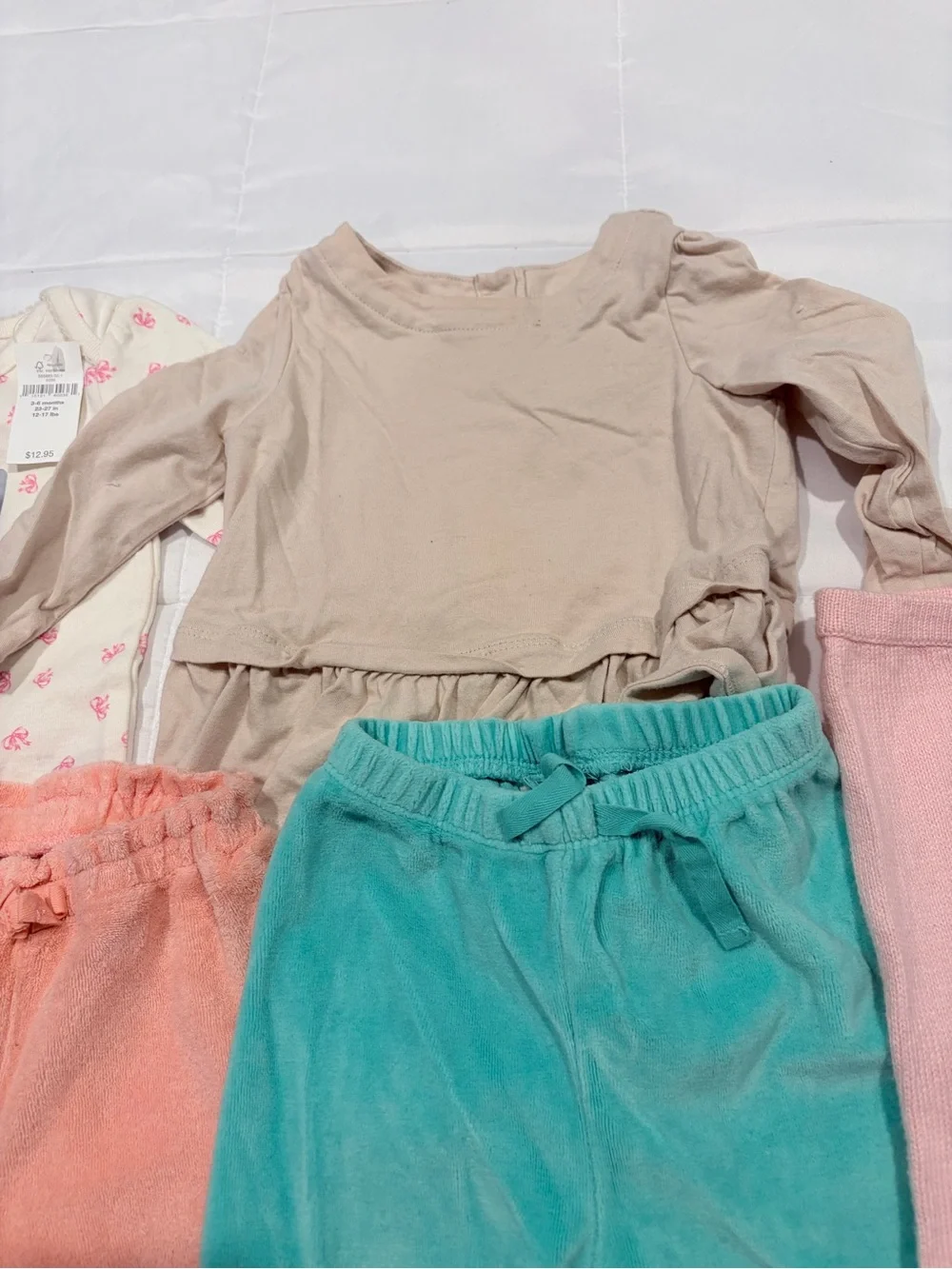GAP Girls Pink Peach Teal Cream Mix Bottoms and Tops Set
